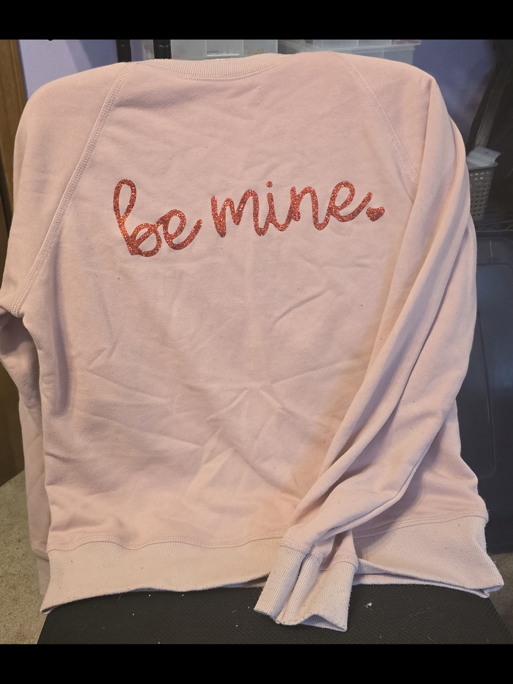 Pink "Be Mine" Glitter Sweatshirt